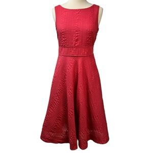 J. Crew Soft Red Seersucker Midi Dress 6